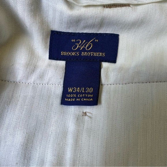 Brooks Brothers 346 Dark Camel Twill Pants W34/L30 - Picture 6 of 7